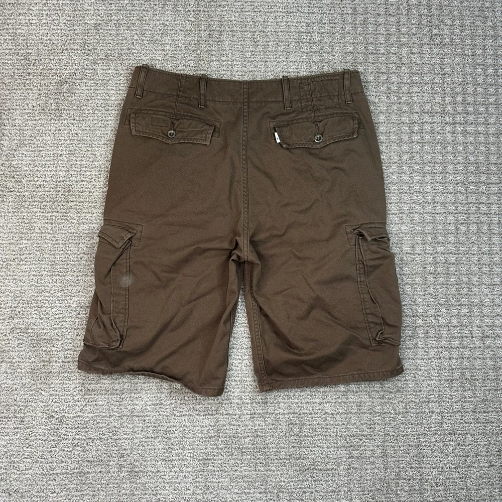Levis Mens Brown Cotton Twill Cargo Shorts Size 32 12463-0021